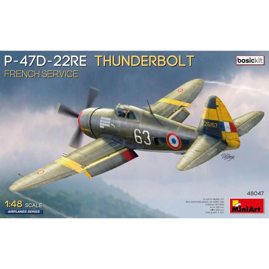 Miniart 48047 P-47D-22RE Thunderbolt. French Service. Basic Kit 1:48 Model Kit