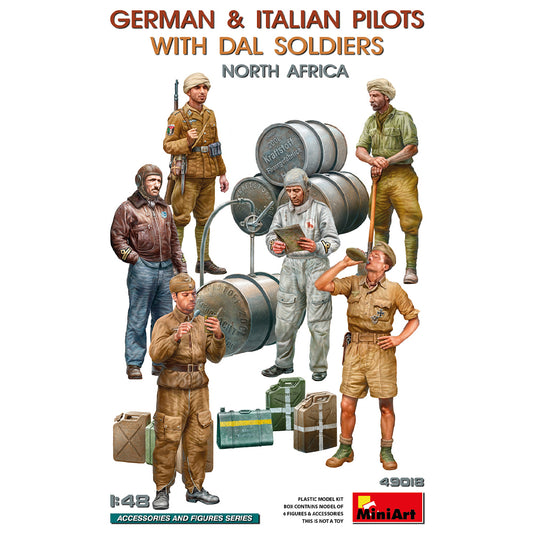 Miniart 49018 German/Italia Pilots w/DAL Soldiers North Africa 1:48 Model Kit