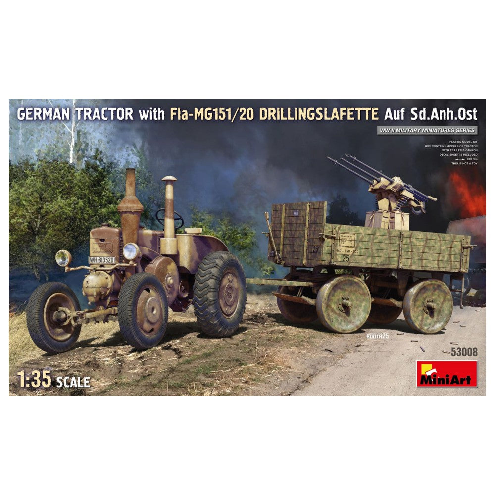 Miniart 53008 German Tractor Fla-MG151/20 DRILLINGSLAFETTE 1:35 Model Kit