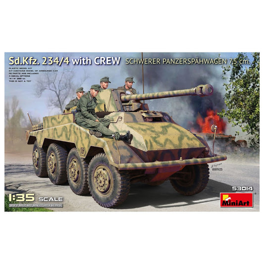 Miniart 53014 Sd.Kfz. 234/4 w/CREW Schwerer Panzerspähwagen 1:35 Model Kit