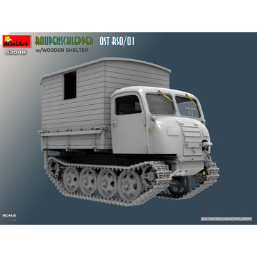 Miniart 53048 Raupenschlepper Ost RSO/01 w/Wooden Shelter 1:35 Model Kit