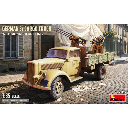 Miniart 53055 German 3T Cargo Truck MG 151/20 Drilling 1:35 Model Kit