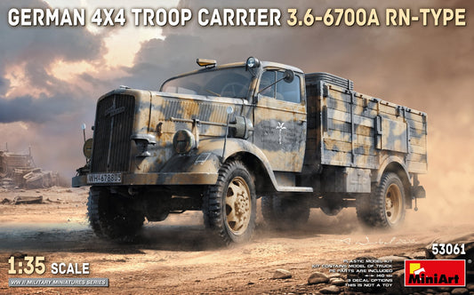 Miniart 53061 German 4x4 Troop Carrier 3.6-6700A RN-Type 1:35 Model Kit