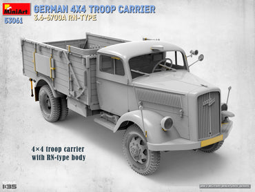 Miniart 53061 German 4x4 Troop Carrier 3.6-6700A RN-Type 1:35 Model Kit