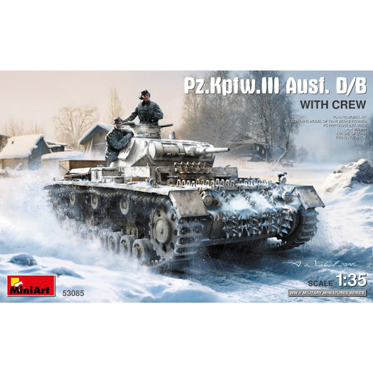 Miniart 53085 Pz.Kfw. III Ausf. D/B Tank with Crew 1:35 Model Kit