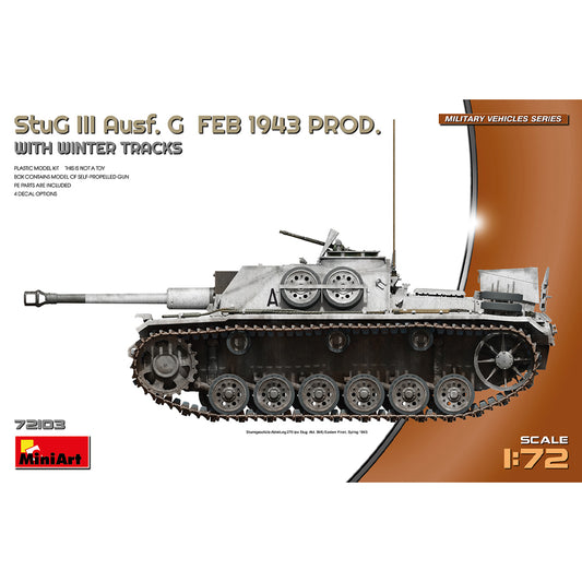 Miniart 72103 StuG III Ausf.G Feb 1943 Prod. w/Winter Tracks 1:72 Model Kit