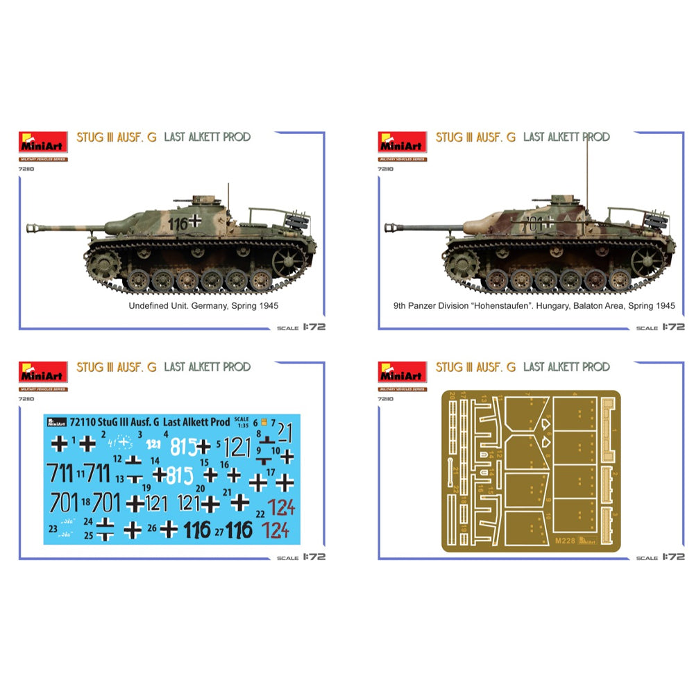Miniart 72110 StuG III Ausf. G Last Alkett Prod. 1:72 Model Kit