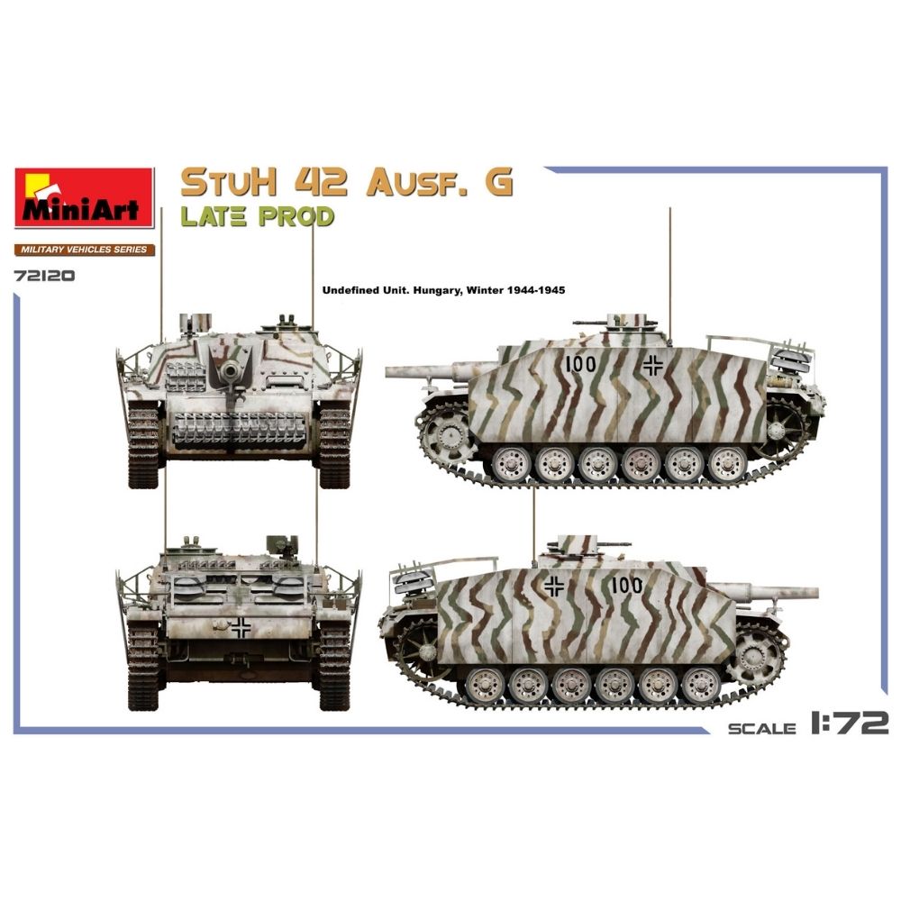 Miniart 72120 StuH 42 Ausf. G LATE PROD Self-Propelled Gun 1:72 Model Kit