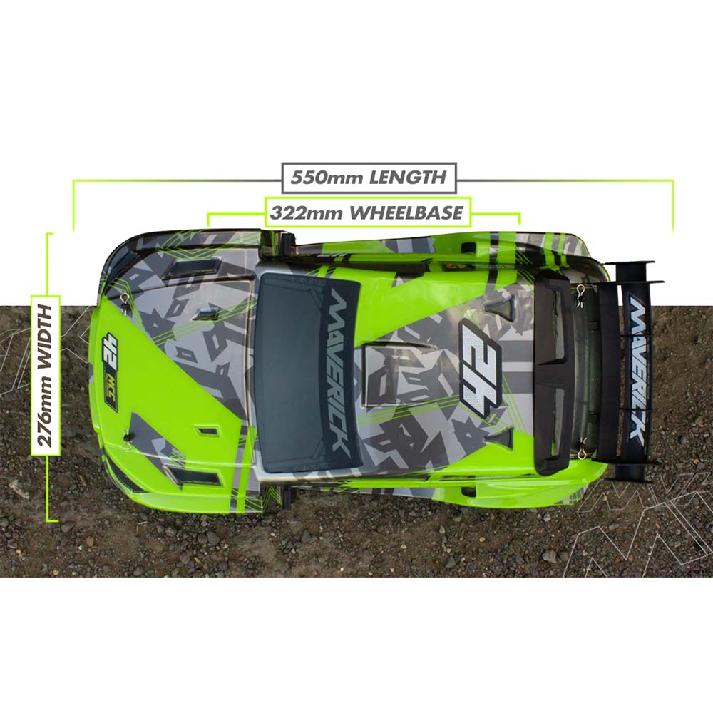 Maverick Quantum RX Flux 4S 1/8 4WD RC Rally Car Flouro Green
