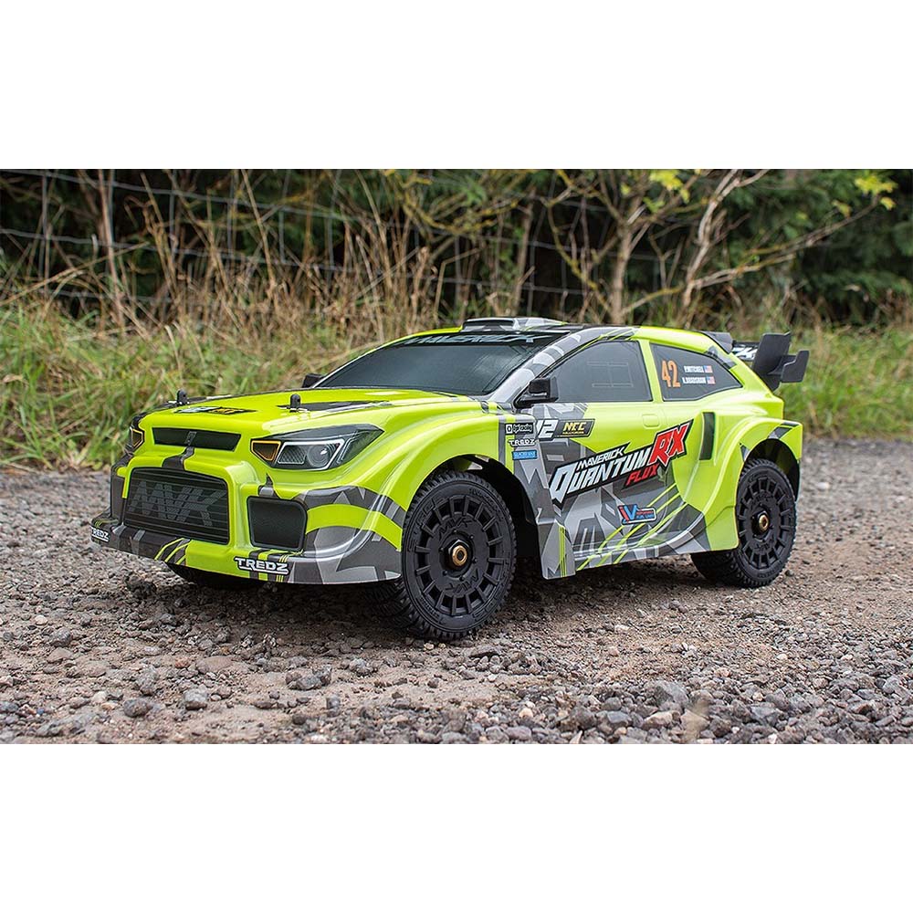 Maverick Quantum RX Flux 4S 1/8 4WD RC Rally Car Flouro Green