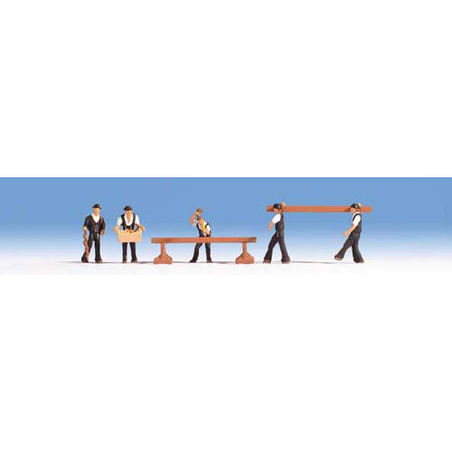 NOCH Carpenters (5) and Accessories Figure Set HO Gauge Scenics 15051