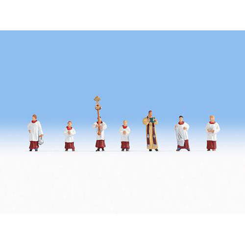 NOCH Priest (1) & Altar Boys (6) Figure Set HO Gauge Scenics 15410