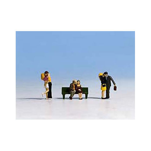NOCH Courting Couples (3x2) w/ Bench Figure Set HO Gauge Scenics 15510