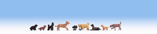 NOCH Dogs (9) Figure Set HO Gauge Scenics 15719