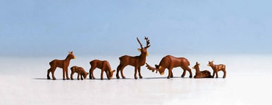 NOCH Deer (7) Figure Set HO Gauge Scenics 15730