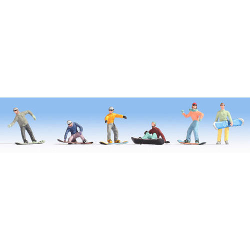 NOCH Snowboarders (6) Figure Set HO Gauge Scenics 15826