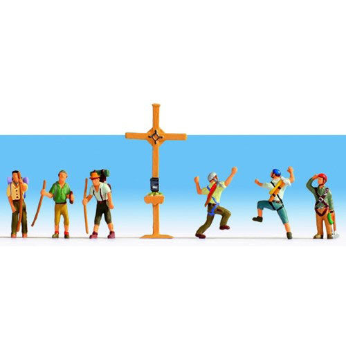 NOCH Mountain Hikers (6) and Cross Figure Set HO Gauge Scenics 15874