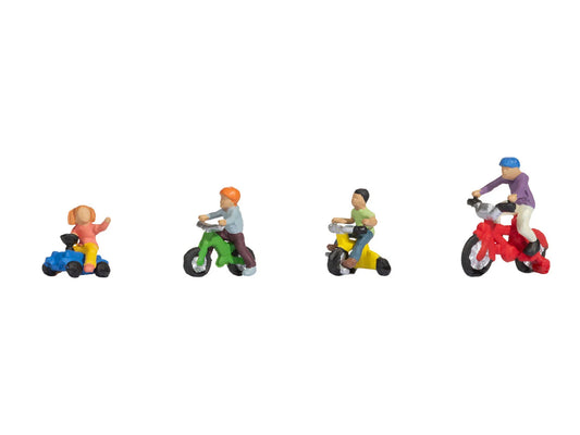 Noch Children on Bicycles (4) Figure Set N15908 HO Gauge