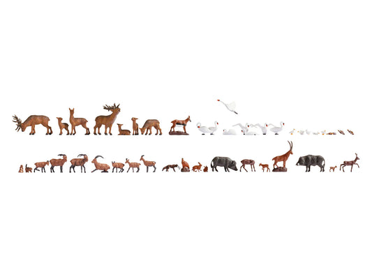 Noch 16053 Wild Animals (45) Mega Economy Figure Set HO Gauge
