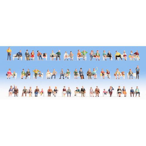 NOCH Sitting People (60) Mega Economy Figure Set HO Gauge Scenics 16071