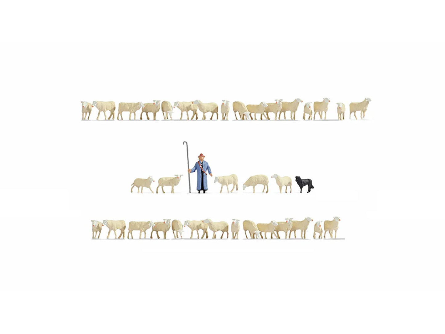 Noch Sheep & Shepherd XL Figure Set HO Gauge N16162
