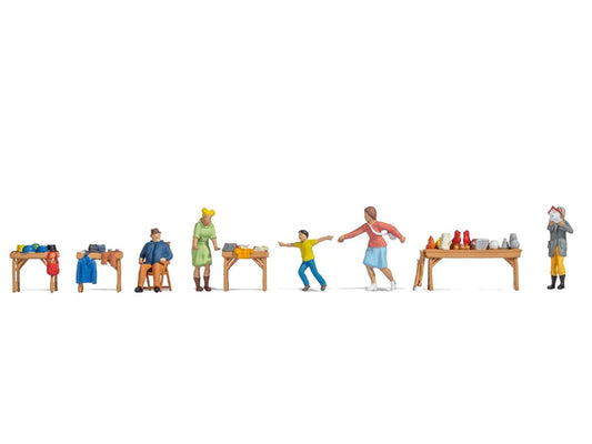 Noch At the Flea Market Themed Figure Set HO Gauge N16281