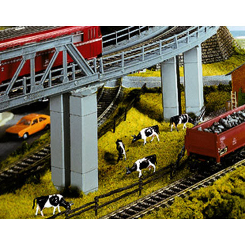 NOCH Double Bridge Piers (2) Kit 9.4cm HO Gauge Scenics 21420