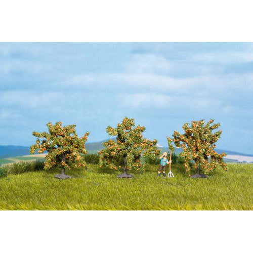 NOCH Orange (3) Classic Trees 4cm HO Gauge Scenics 25114