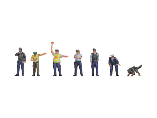 Noch Police Officers Blue Uniform (6) 3D Master Figure Set N35011 N Gauge