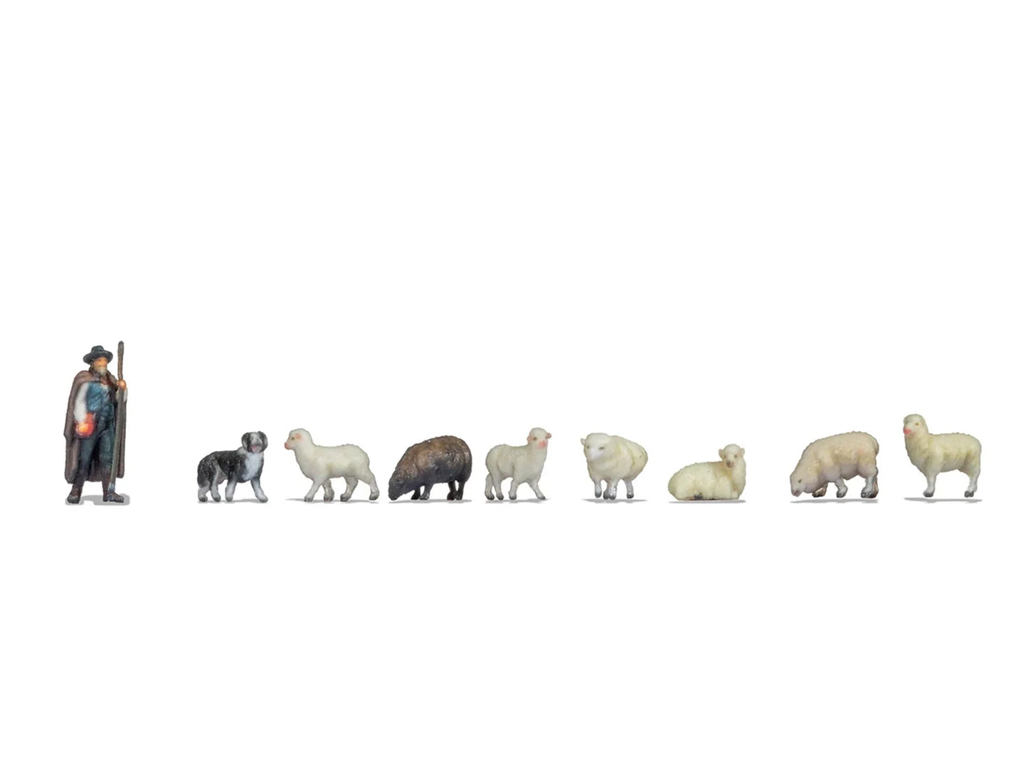 Noch Shepherd & Sheep (1+8) 3D Master Figure Set N35740 N Gauge