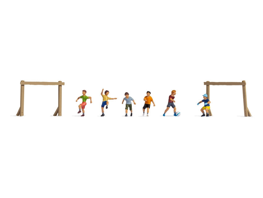Noch Children Playing Football (6) Figure Set N36817 N Scale