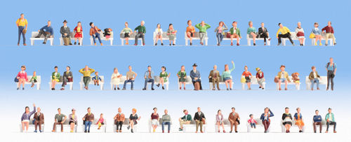 Noch Sitting People (60) Mega Economy Figure Set N Gauge 37071