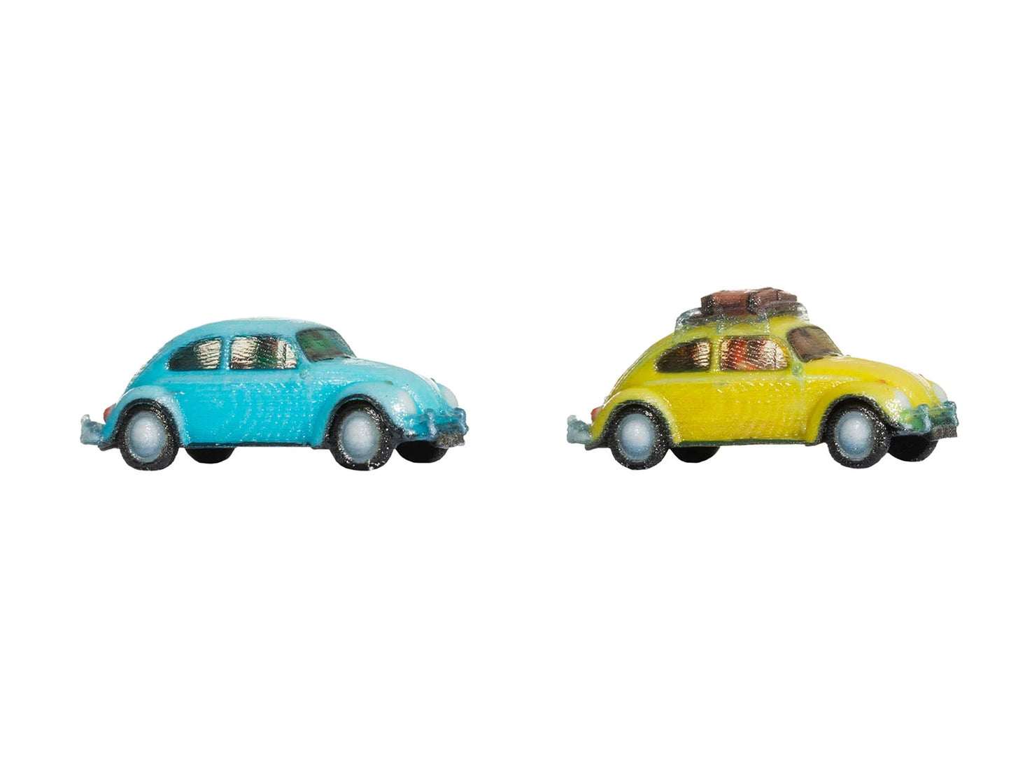 Noch VW Beetle (2) Blue/Yellow 3D Master Vehicle Set N44605 Z Gauge