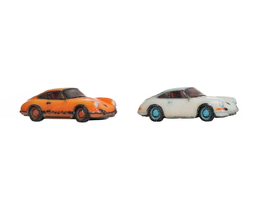 Noch Porsche 911 (2) Orange/White 3D Master Vehicle Set N44606 Z Gauge