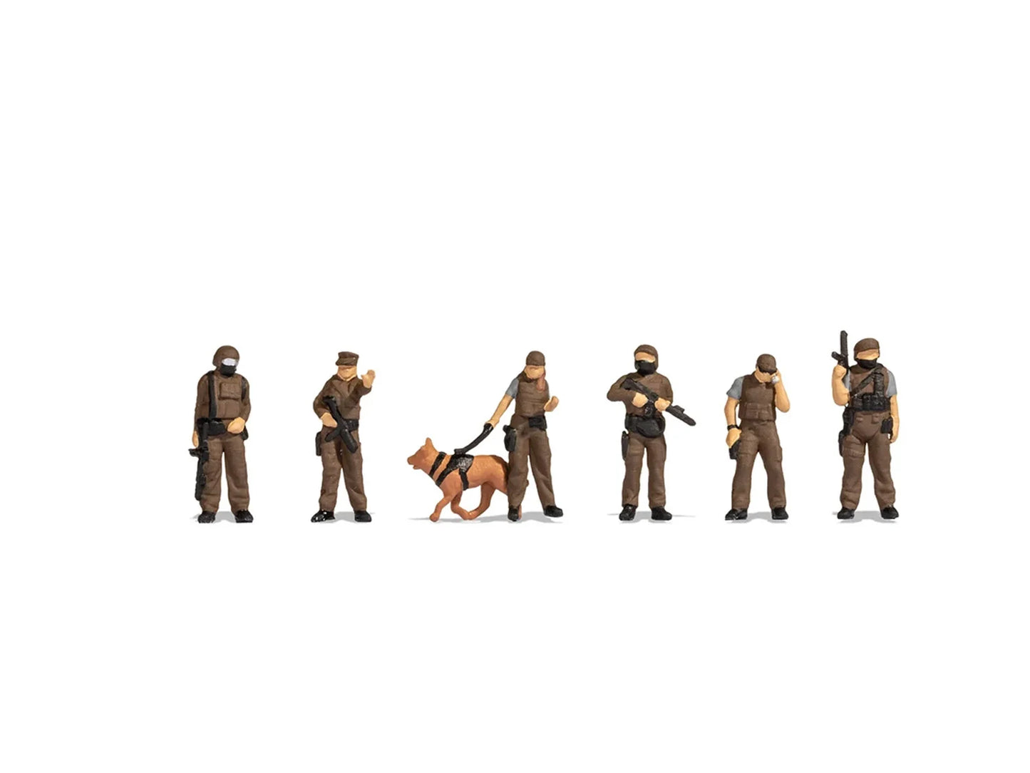 Noch Special Forces (6) & Dog Figure Set N45079 TT Gauge