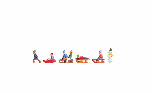 Noch 45819 Children in the Snow (6) & Snowman (1) Figure Set TT Scale