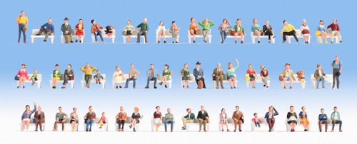 Noch 46071 Sitting People (60) Mega Economy Figure Set TT Scale