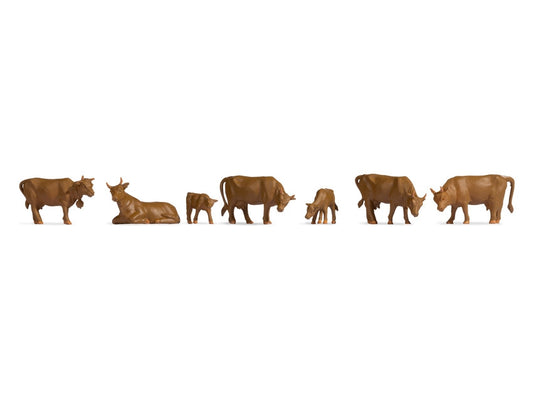 Noch 47216 Brown Cows (7) Hobby Figure Set TT Scale