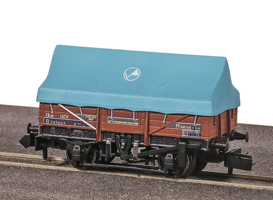 PECO NR-1200B China Clay Hood Wagon - UCV B743665 Bauxite N Gauge