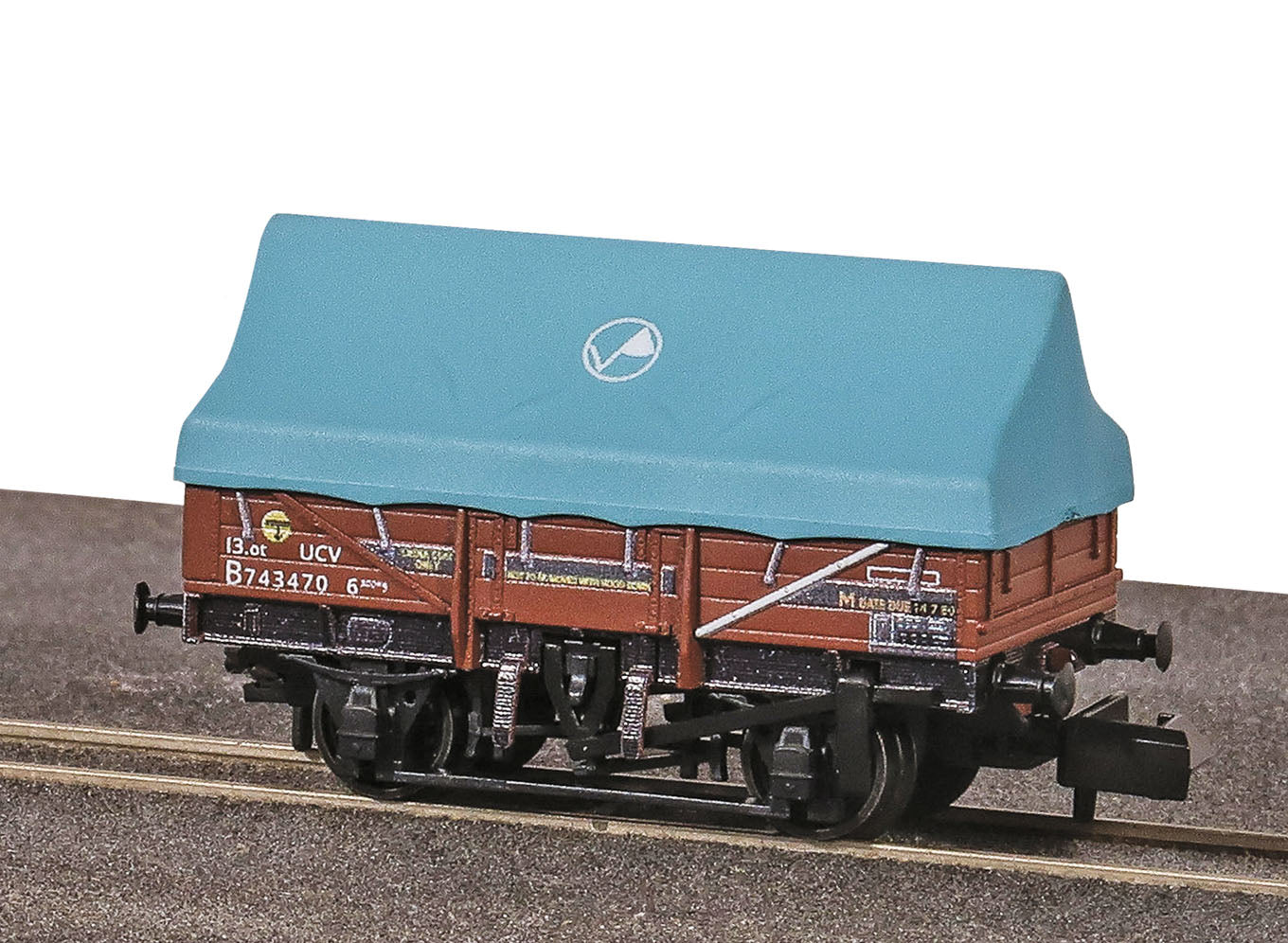 PECO NR-1201B China Clay Hood Wagon - UCV B743470 Bauxite N Gauge