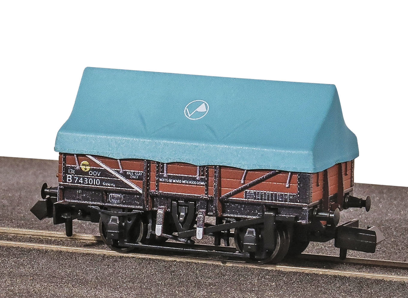 PECO NR-1202B China Clay Hood Wagon - OOV B743010 Bauxite N Gauge