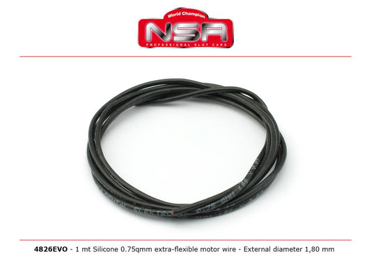NSR 4826EVO 1m Silicone 0.75Qmm Extra Flexible Motor Wire 1.8mm Dia 1:32