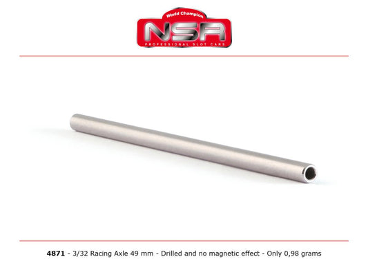 NSR 3/32 Racing Axle 49mm Drilled/Non Magnetic 0.98g 1:32 4871