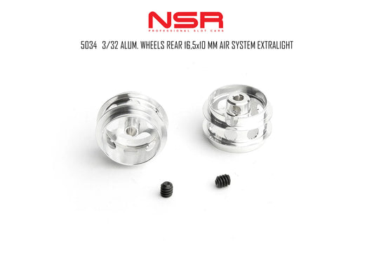 NSR 3/32 AL Wheels Rear 16.5x10mm Air System Extralight NSR5034 1:32