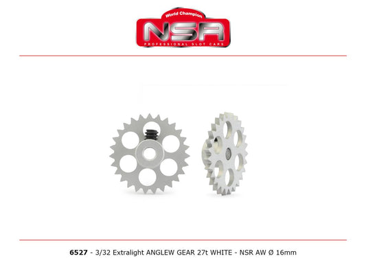 NSR 6527 3/32 Extralight AW Gear 27t White 16mm Diameter 1:32