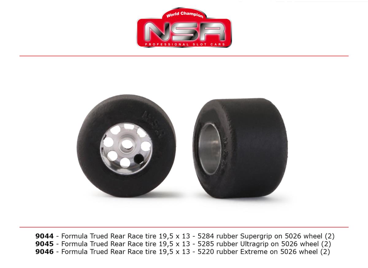 NSR 3/32 Formula NSR Trued Race Rear Tyre 19.5x13 (5320 XT) 1:32 9046