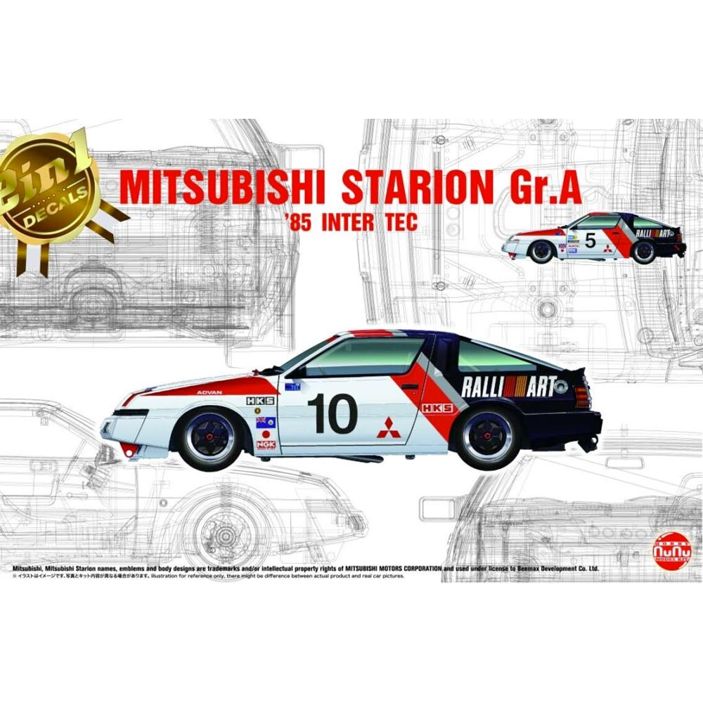 Nunu Mitsubishi Starion GR.A '85 Inter Tec 1:24 Plastic Car Model Kit 24031