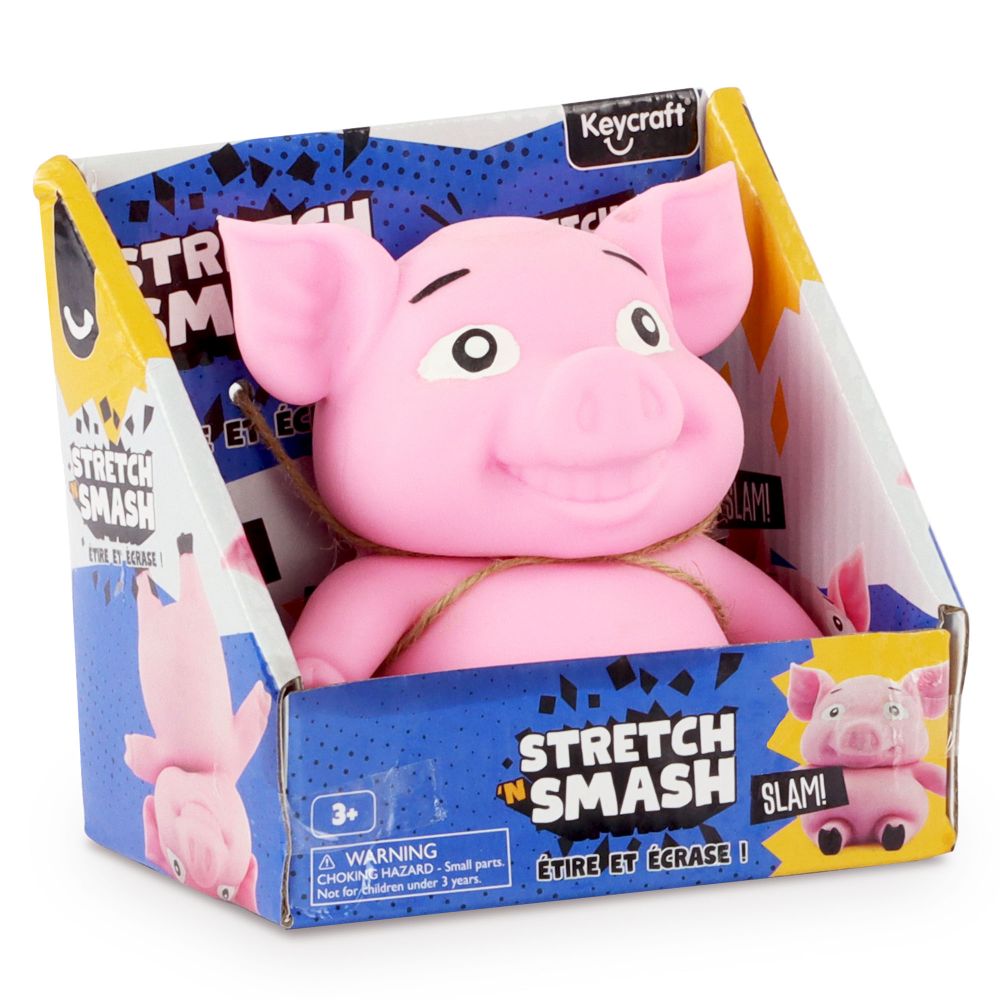 Stretch 'N Smash Pig Squishy Sensory Toy by Keycraft Age 3+