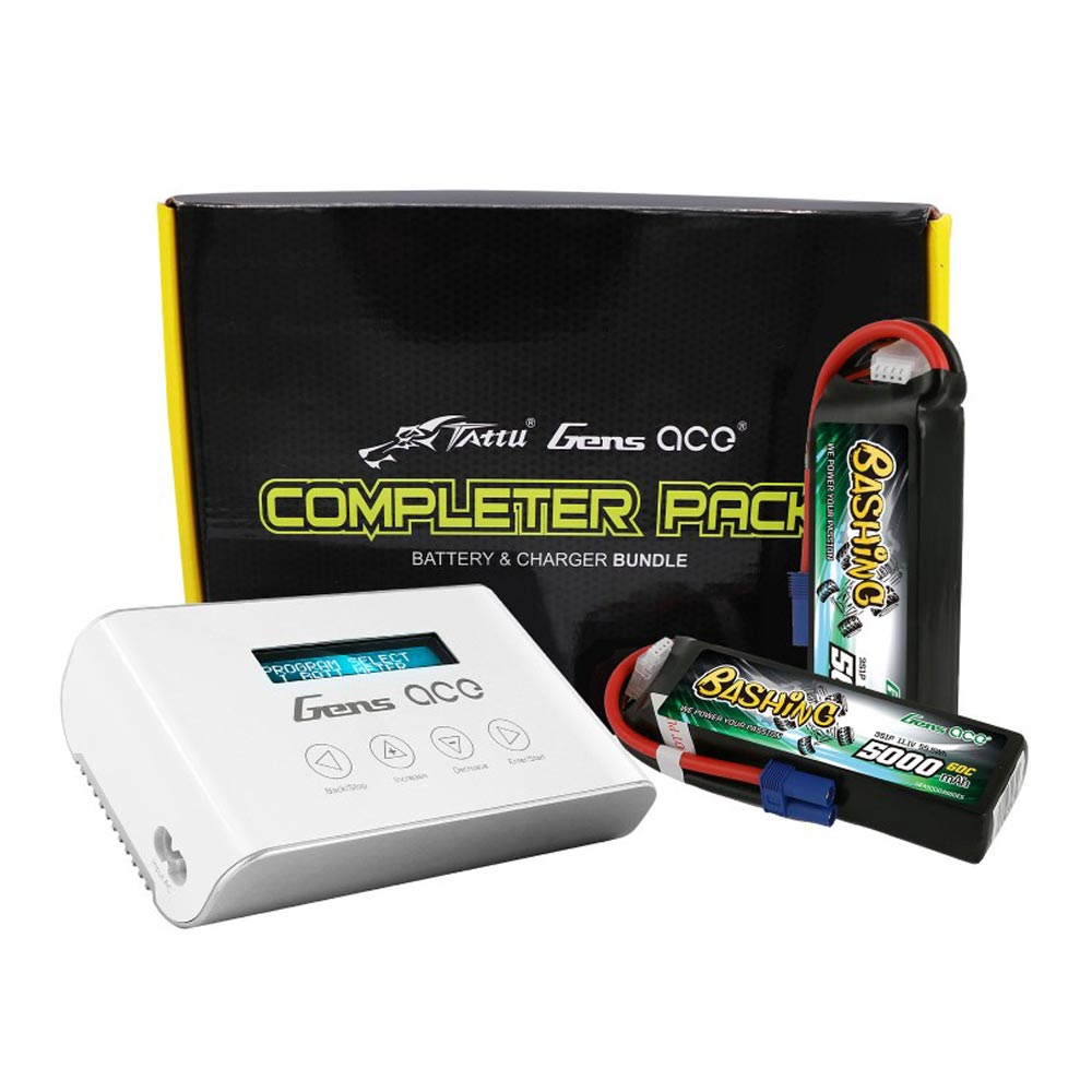 Gens Ace Imars III Charger & Bashing 5000maA 3S Batteries Twin Completer Pack