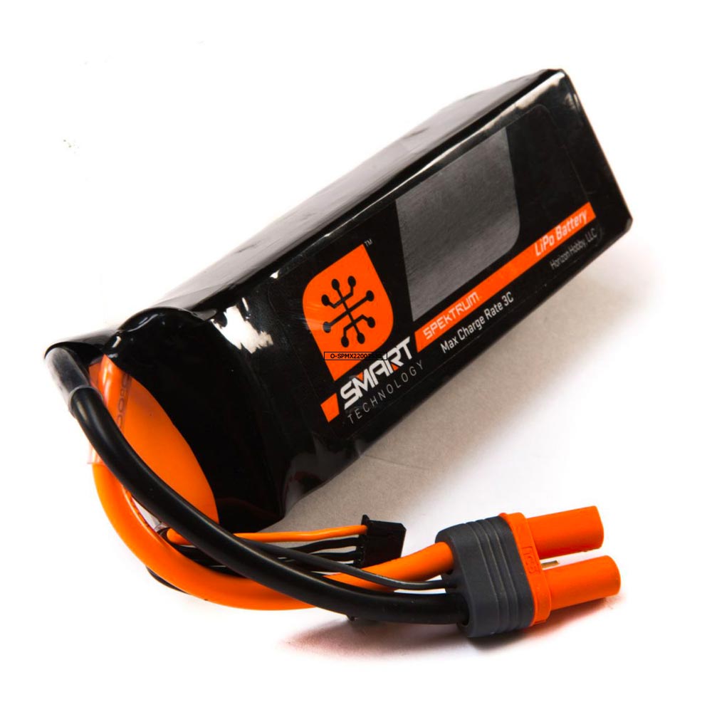 Spektrum 2200mAh 3S 11.1V Smart LiPo 30C IC3 RC Car Battery